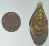 1 33x18mm Olive with Gold Lampwork Pendant